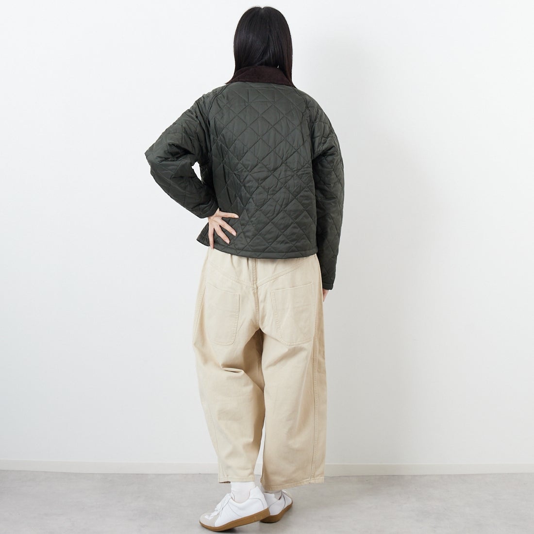 Barbour [バブアー] スペイキルティングジャケット [MQU1802] OL71 &&モデル身長：162cm 着用サイズ：34&&