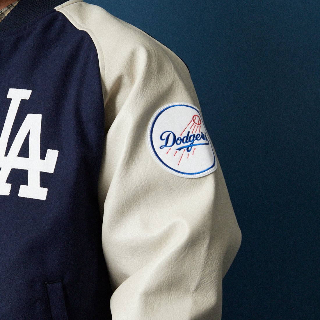 Fanatics [ファナティクス] 別注 MLBロゴワッペン メルトンスタジャン [ML2325FW0007-JF] NAVY LA