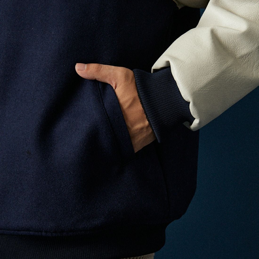 Fanatics [ファナティクス] 別注 MLBロゴワッペン メルトンスタジャン [ML2325FW0007-JF] NAVY LA