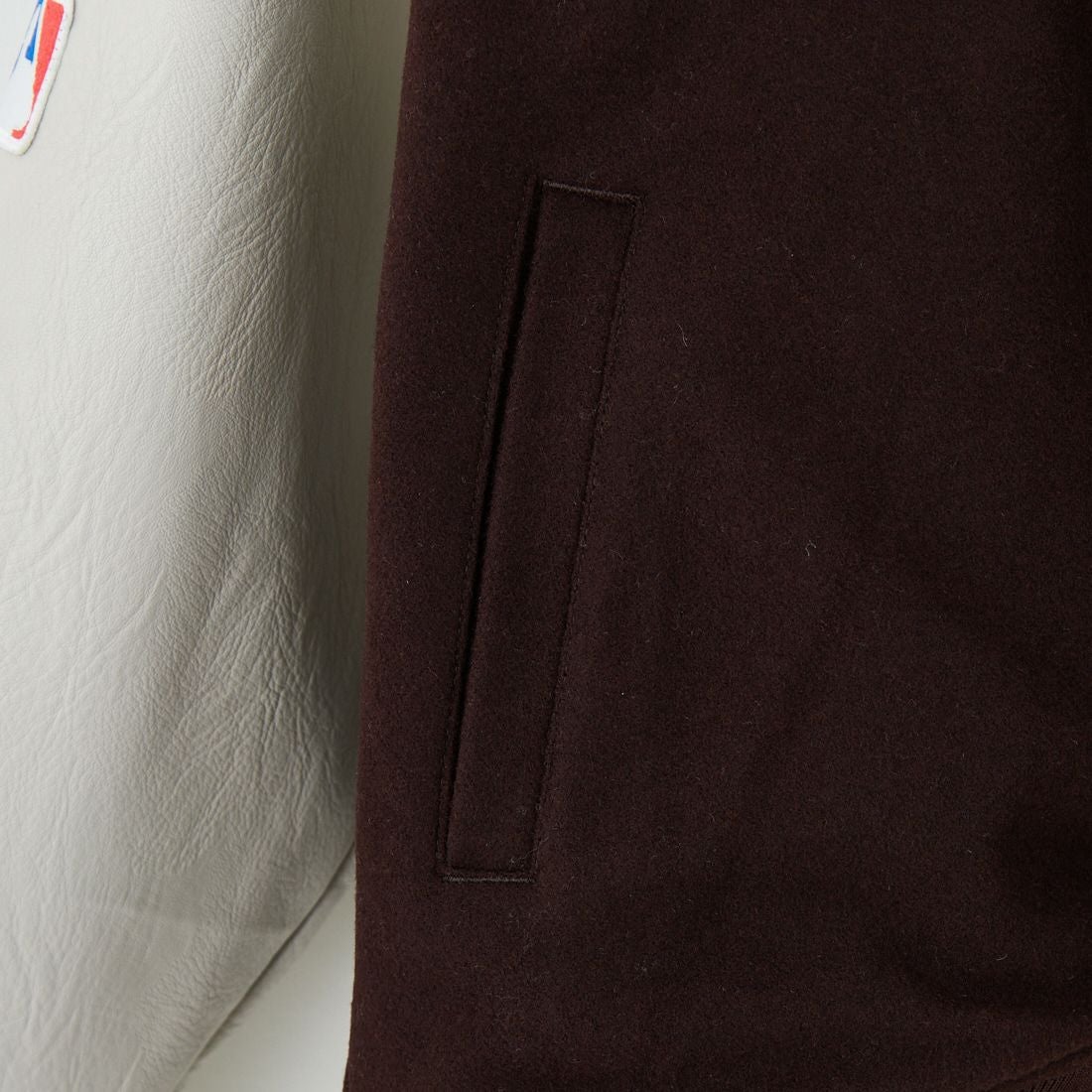 Fanatics [ファナティクス] 別注 MLBロゴワッペン メルトンスタジャン [ML2325FW0007-JF] BROWN SD