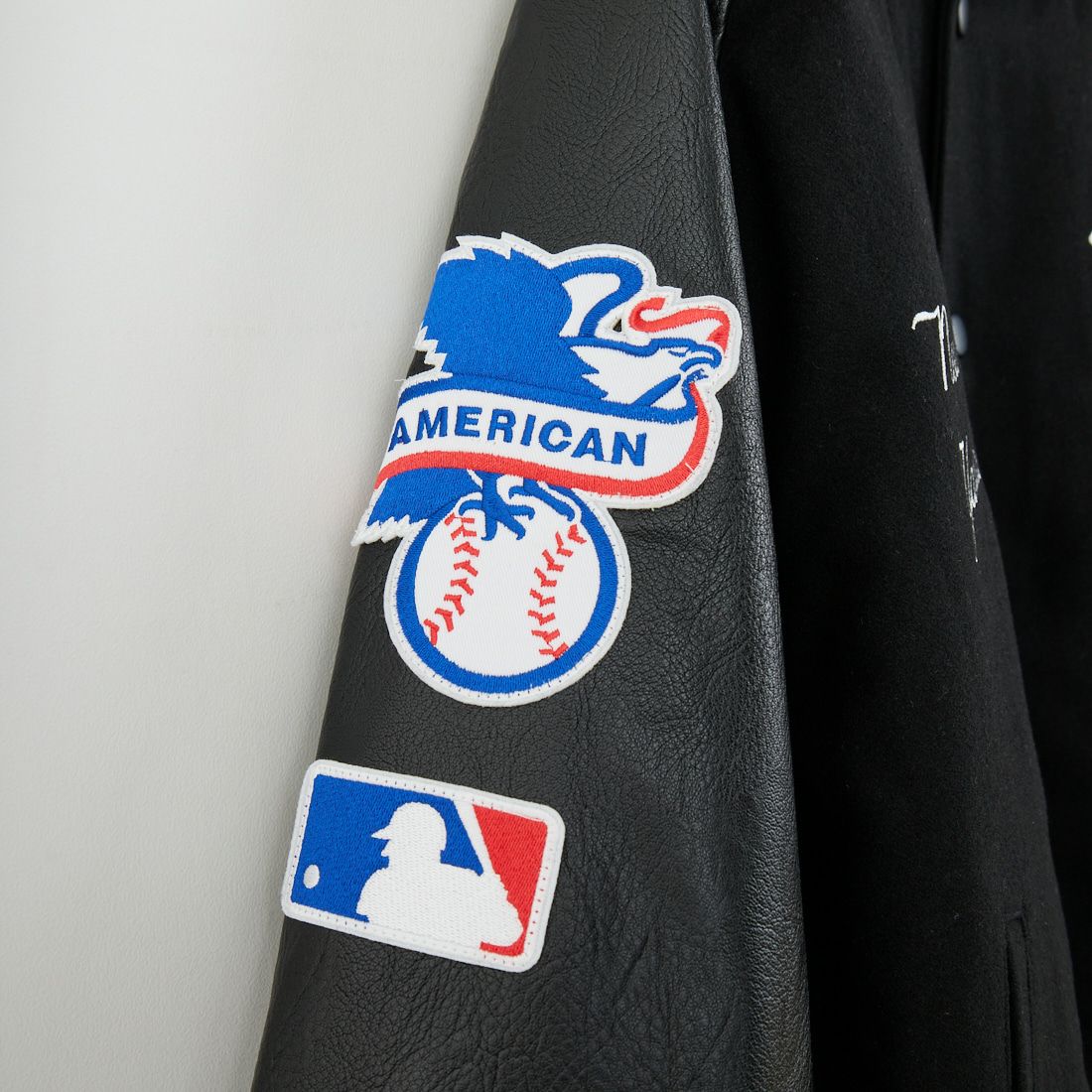 Fanatics [ファナティクス] 別注 MLBロゴワッペン メルトンスタジャン [ML2325FW0007-JF] BLACK NY