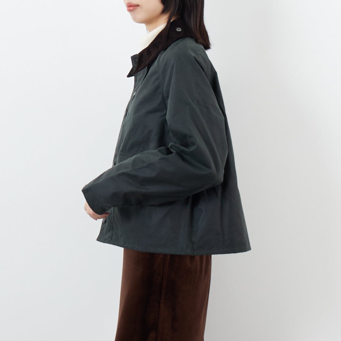 Barbour [バブアー] スペイ ワックスショートジャケット [MWX1212] SG51 &&モデル身長：162cm 着用サイズ：S&&