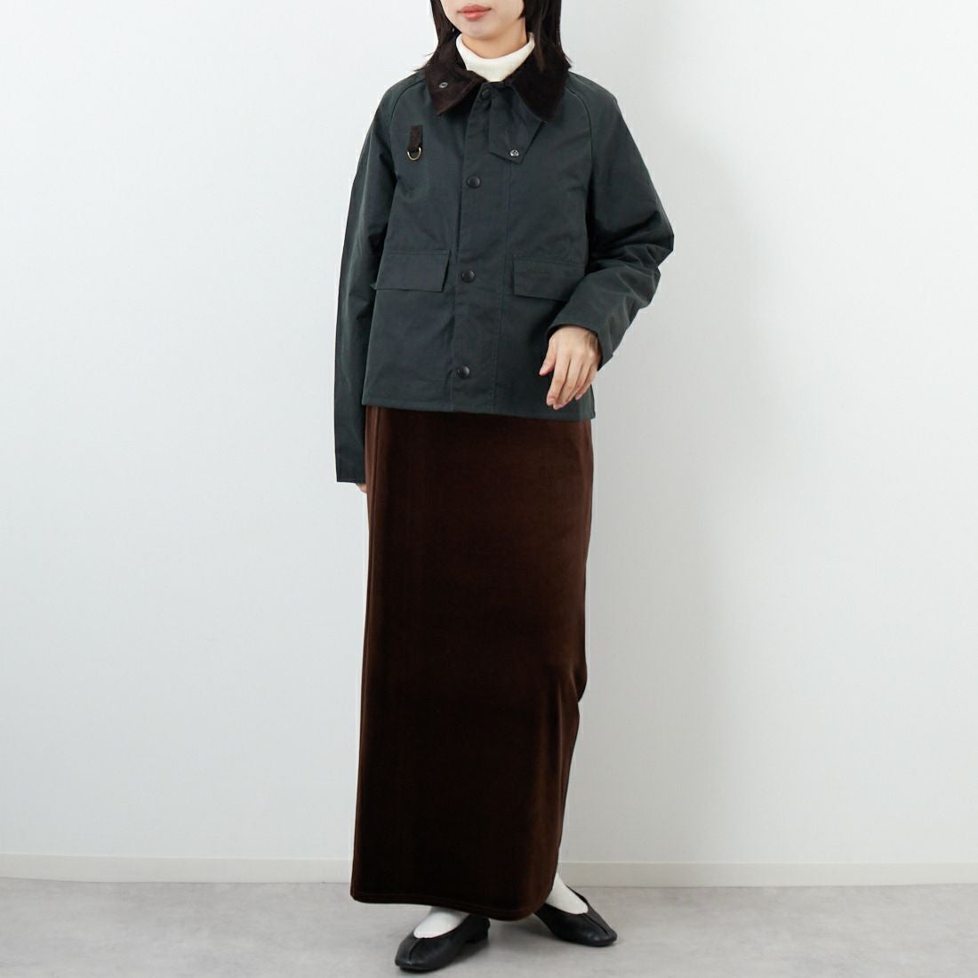 Barbour [バブアー] スペイ ワックスショートジャケット [MWX1212] SG51 &&モデル身長：162cm 着用サイズ：S&&