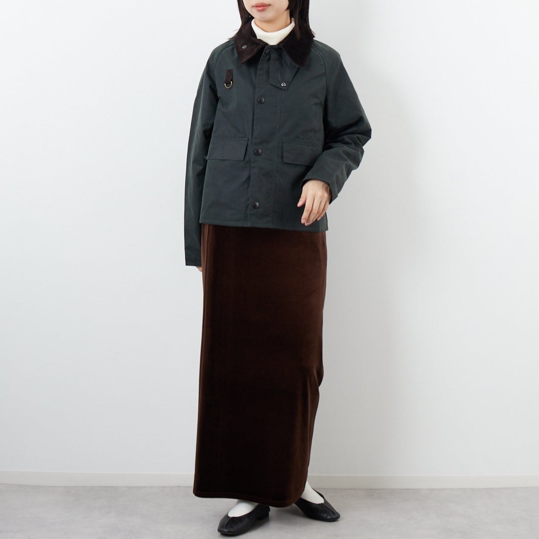 Barbour [バブアー] スペイ ワックスショートジャケット [MWX1212] SG51 &&モデル身長：162cm 着用サイズ：S&&