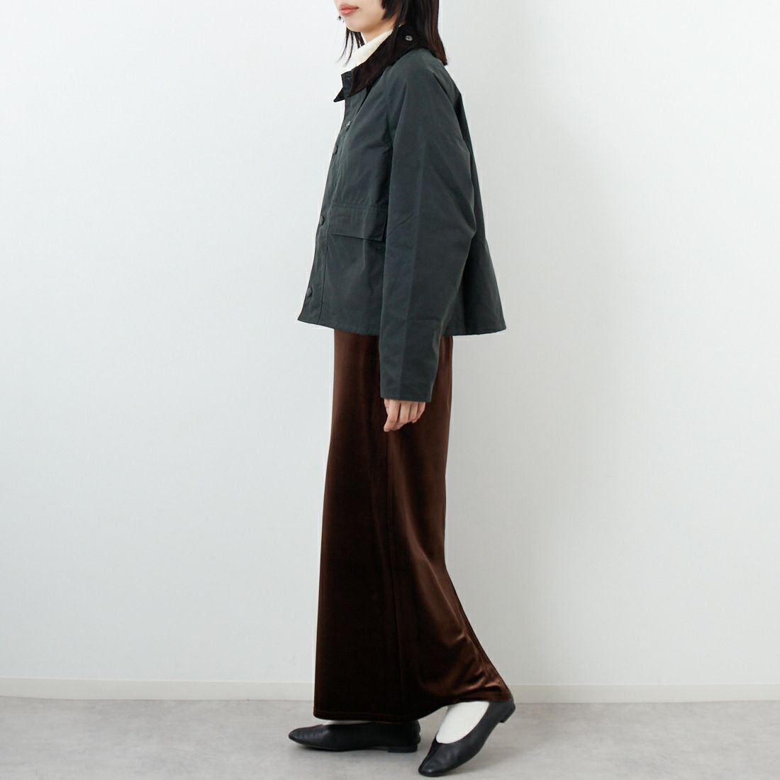 Barbour [バブアー] スペイ ワックスショートジャケット [MWX1212] SG51 &&モデル身長：162cm 着用サイズ：S&&