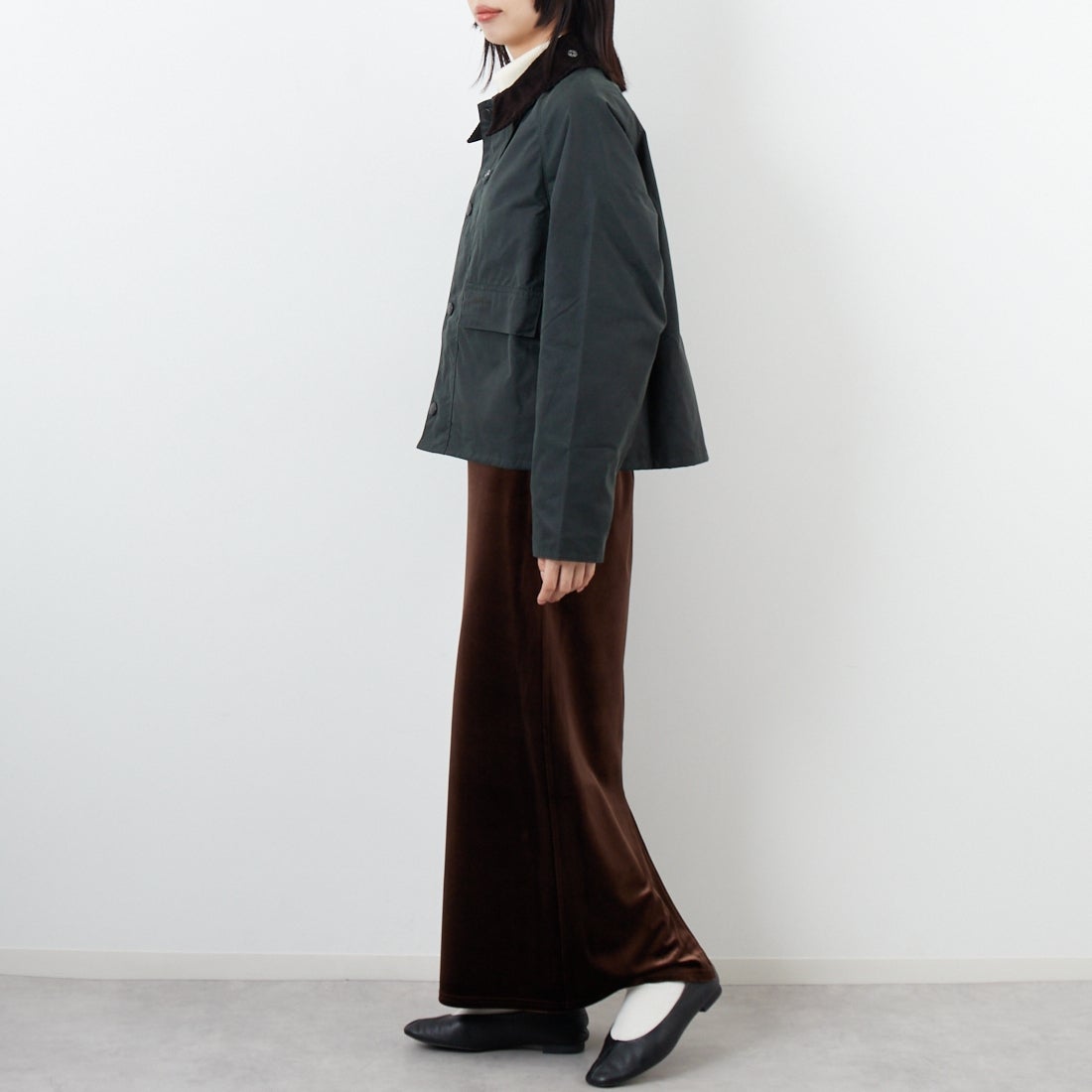 Barbour [バブアー] スペイ ワックスショートジャケット [MWX1212] SG51 &&モデル身長：162cm 着用サイズ：S&&