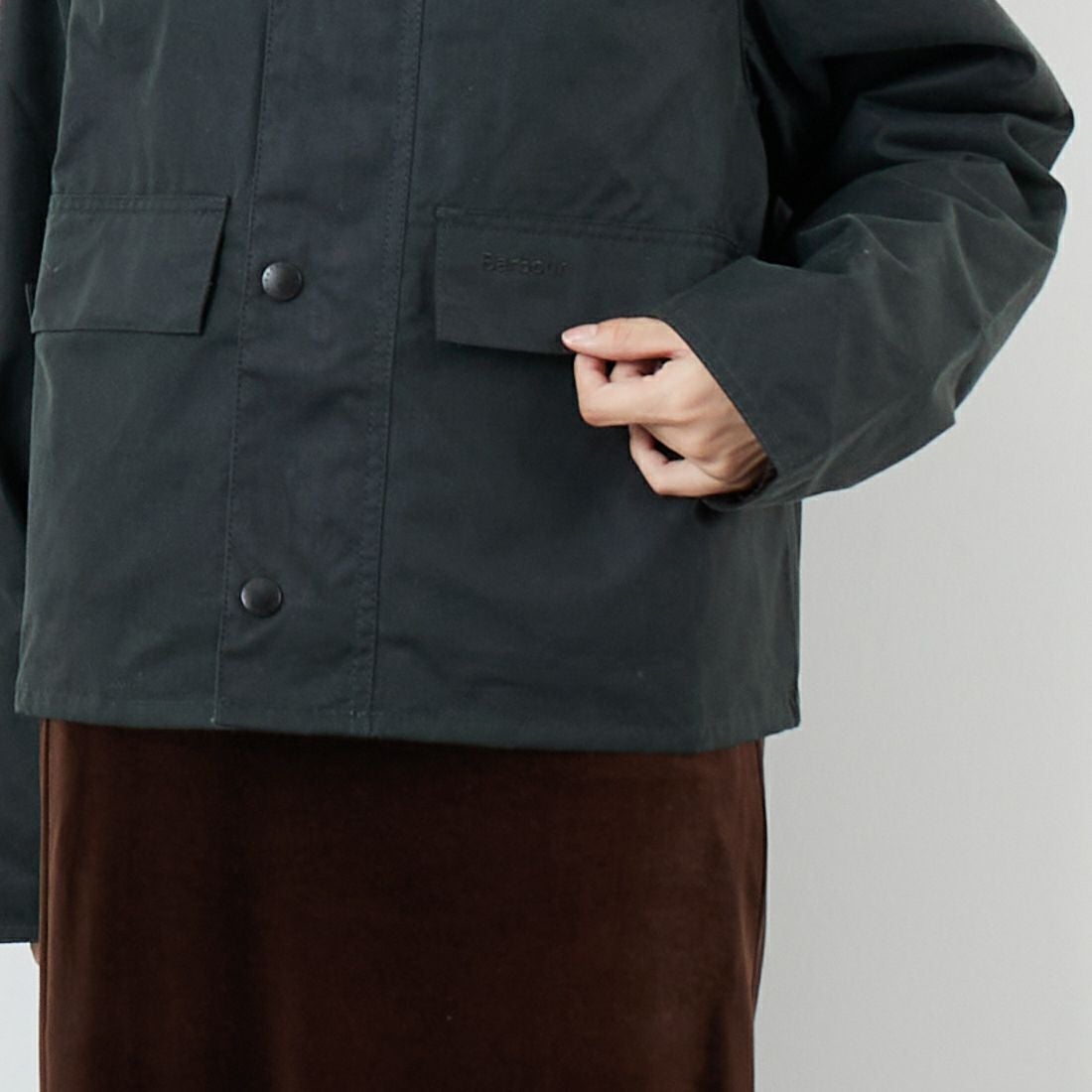 Barbour [バブアー] スペイ ワックスショートジャケット [MWX1212] SG51 &&モデル身長：162cm 着用サイズ：S&&