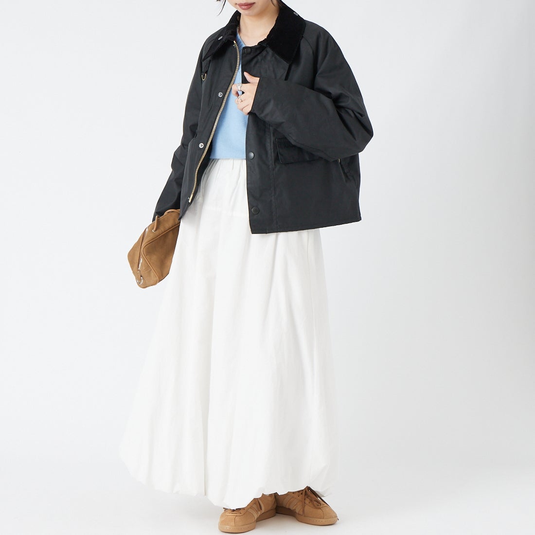 Barbour [バブアー] スペイ ワックスショートジャケット [MWX1212] BK71 &&モデル身長：162cm 着用サイズ：S&&