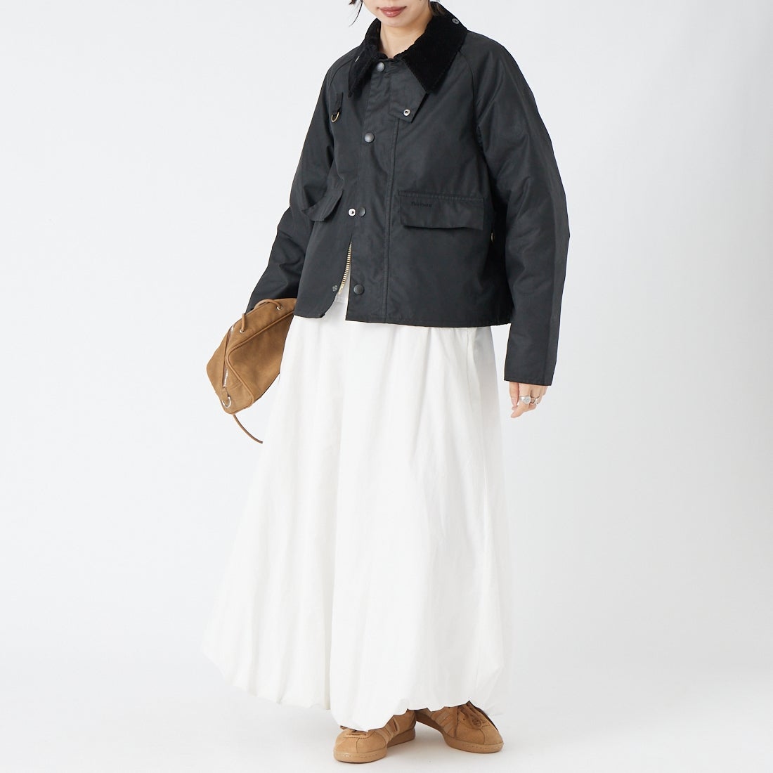 Barbour [バブアー] スペイ ワックスショートジャケット [MWX1212] BK71 &&モデル身長：162cm 着用サイズ：S&&