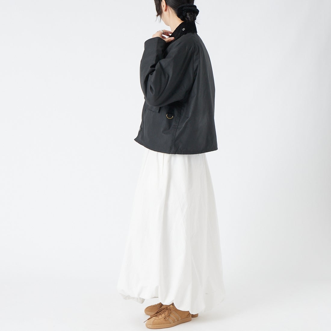 Barbour [バブアー] スペイ ワックスショートジャケット [MWX1212] BK71 &&モデル身長：162cm 着用サイズ：S&&