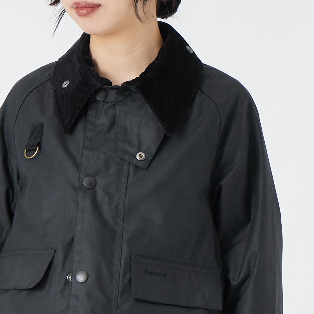 Barbour [バブアー] スペイ ワックスショートジャケット [MWX1212] BK71 &&モデル身長：162cm 着用サイズ：S&&