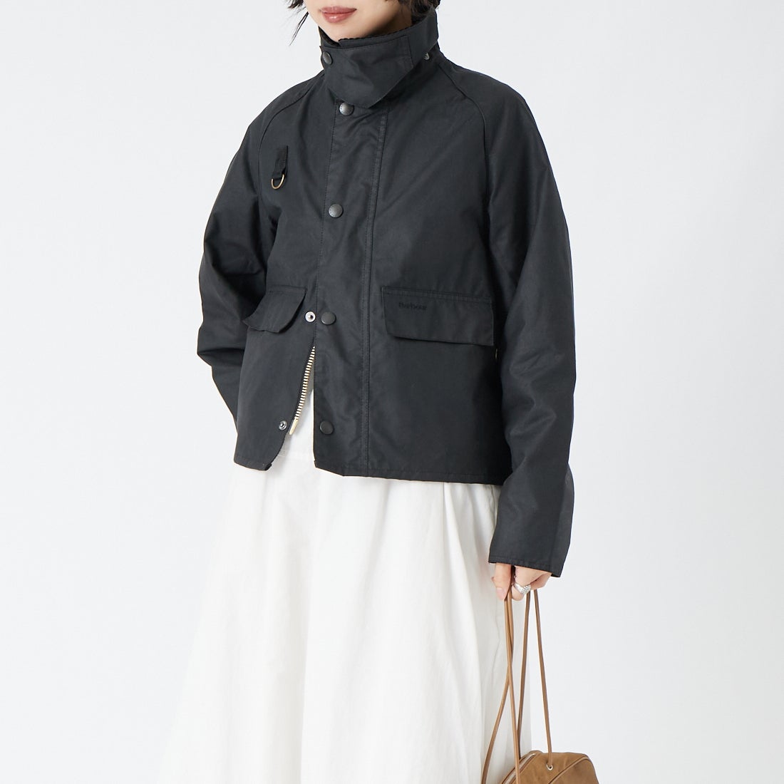 Barbour [バブアー] スペイ ワックスショートジャケット [MWX1212] BK71 &&モデル身長：162cm 着用サイズ：S&&