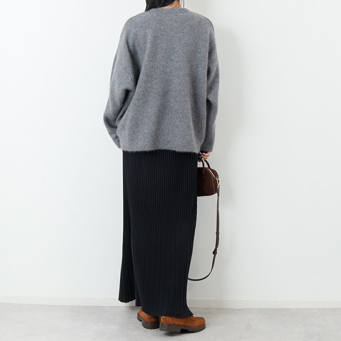 MICA&DEAL [マイカアンドディール] ラクーンデュアルカーディガン [0125308249] GRAY &&モデル身長：167cm 着用サイズ：F&&