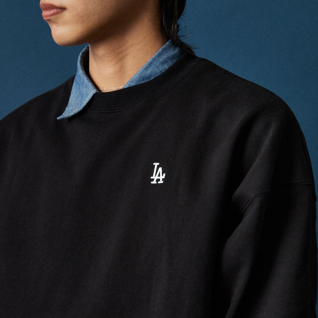 Fanatics [ファナティクス] 別注 MLBロゴ バックプリントスウェット [ML0525FW0004-JF] BLACK LA