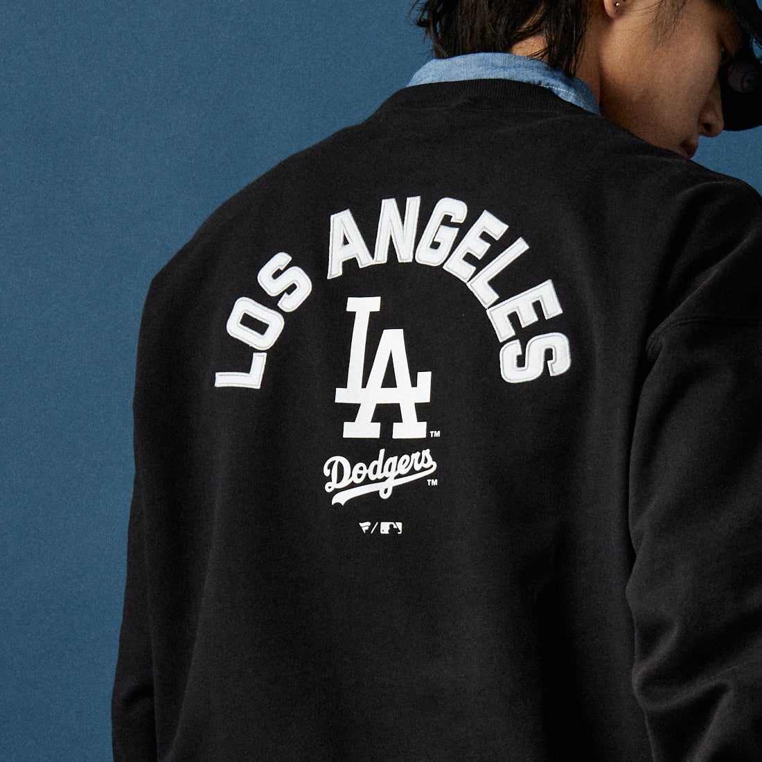 Fanatics [ファナティクス] 別注 MLBロゴ バックプリントスウェット [ML0525FW0004-JF] BLACK LA