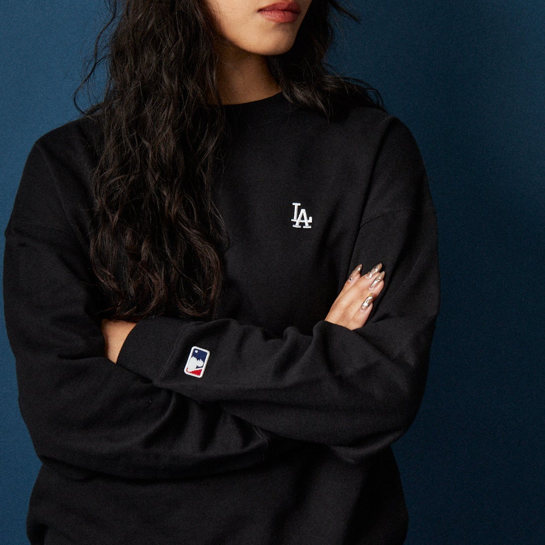 Fanatics [ファナティクス] 別注 MLBロゴ バックプリントスウェット [ML0525FW0004-JF] BLACK LA