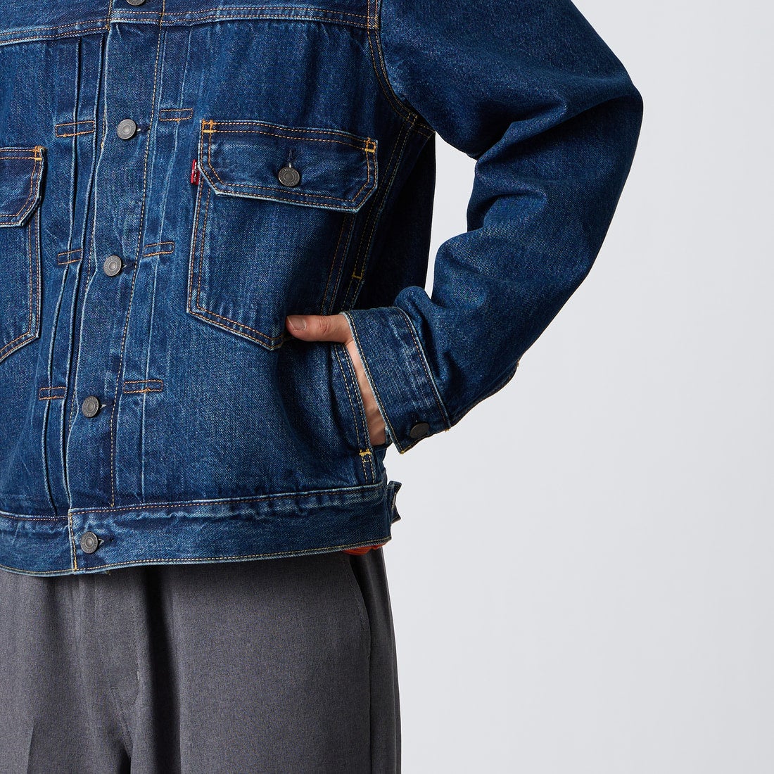 LEVI'S [リーバイス] TYPE2 トラッカージャケット [A7632-00] 20 &&モデル身長：177cm 着用サイズ：M&&