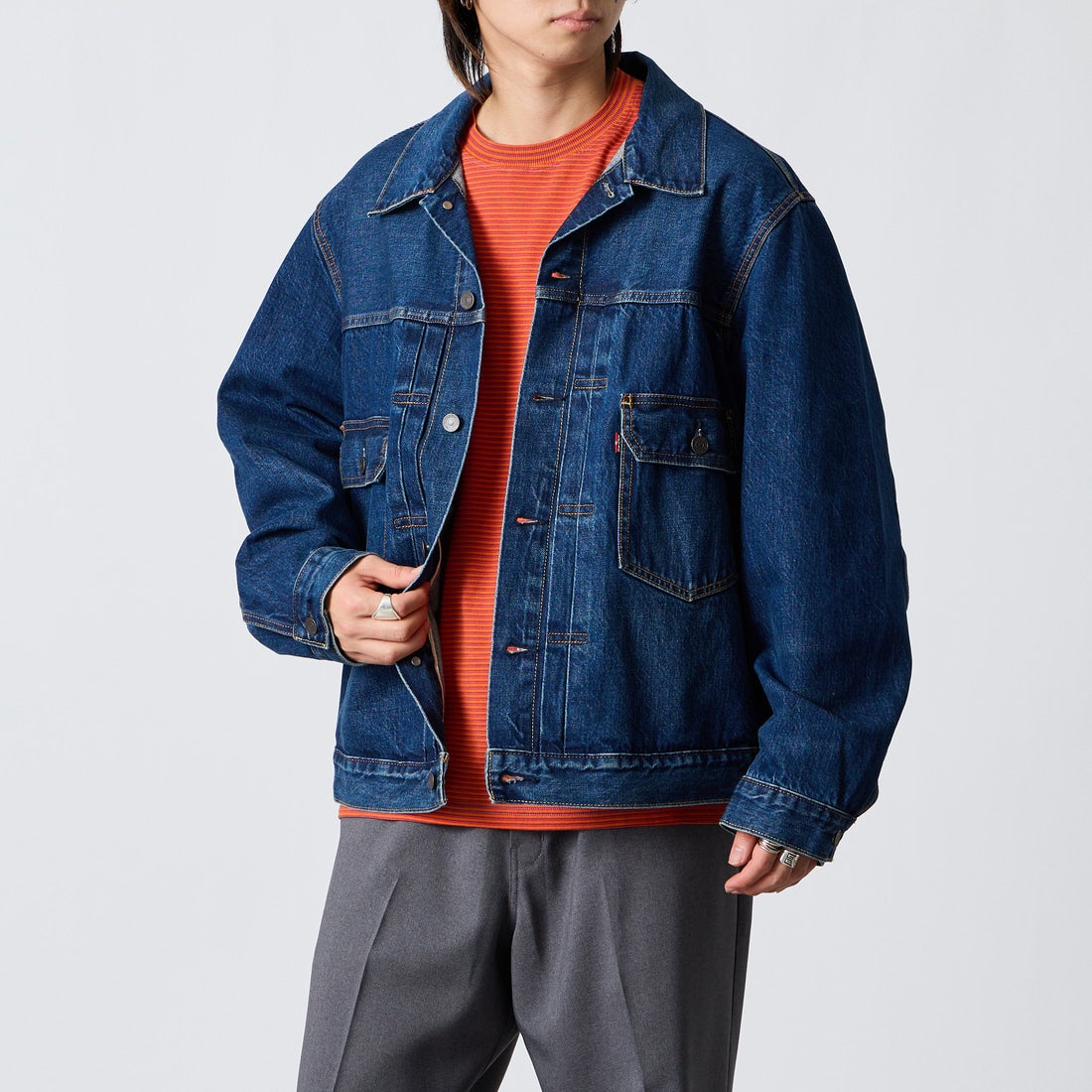 LEVI'S [リーバイス] TYPE2 トラッカージャケット [A7632-00] 20 &&モデル身長：177cm 着用サイズ：XL&&