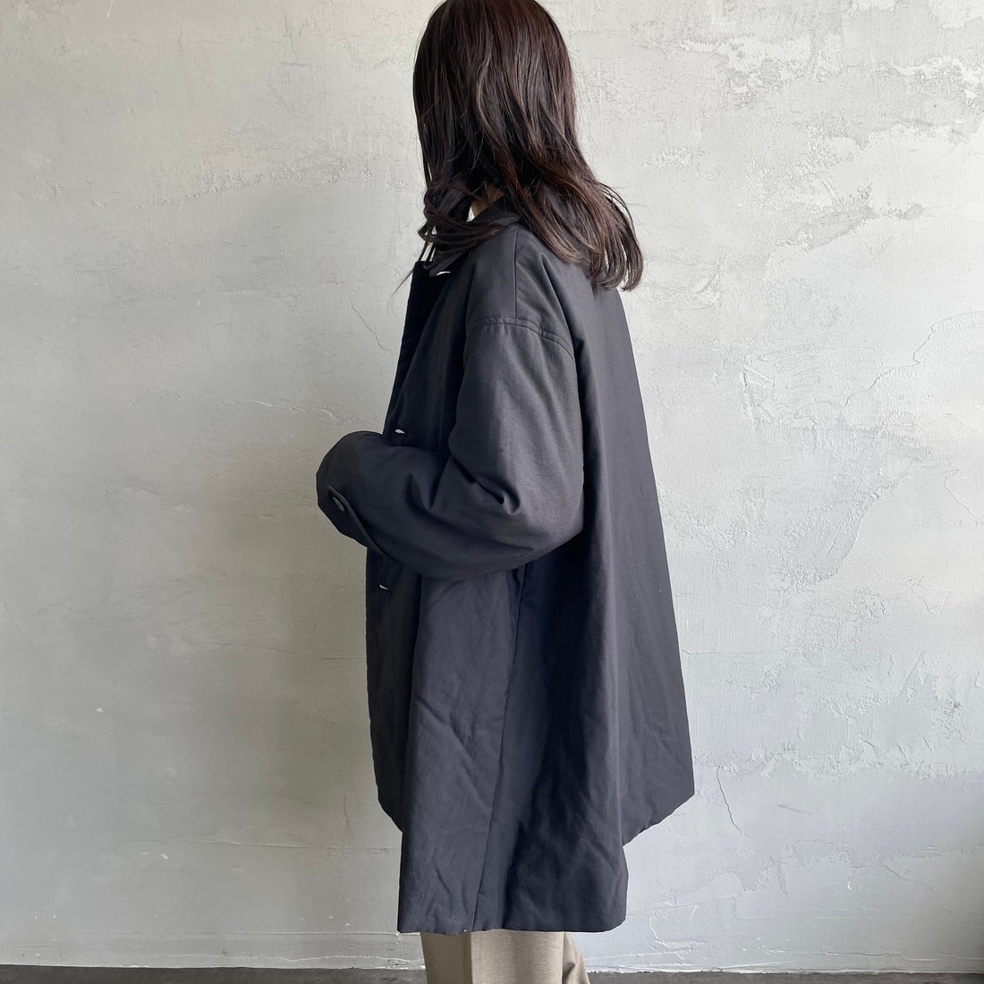 le glazik [ルグラジック] ショートコート [LG-A0753TII] BLACK &&モデル身長：160cm 着用サイズ：36&&