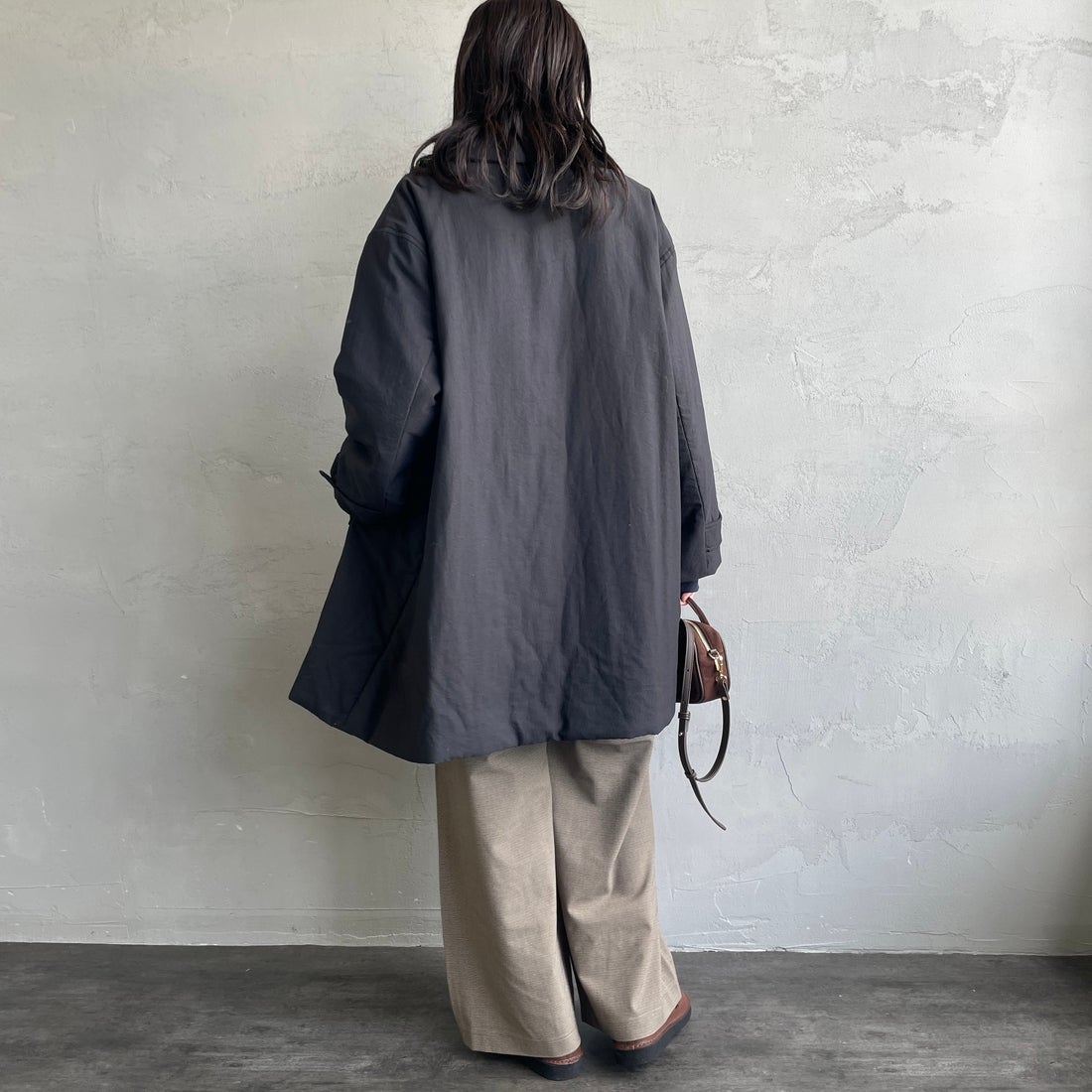 le glazik [ルグラジック] ショートコート [LG-A0753TII] BLACK &&モデル身長：160cm 着用サイズ：36&&