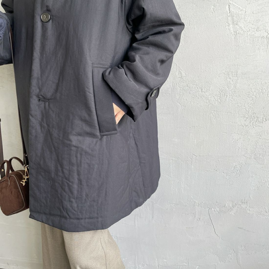 le glazik [ルグラジック] ショートコート [LG-A0753TII] BLACK &&モデル身長：160cm 着用サイズ：36&&