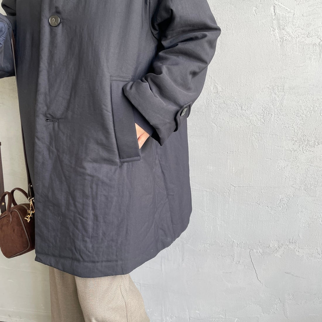 le glazik [ルグラジック] ショートコート [LG-A0753TII] BLACK &&モデル身長：160cm 着用サイズ：36&&