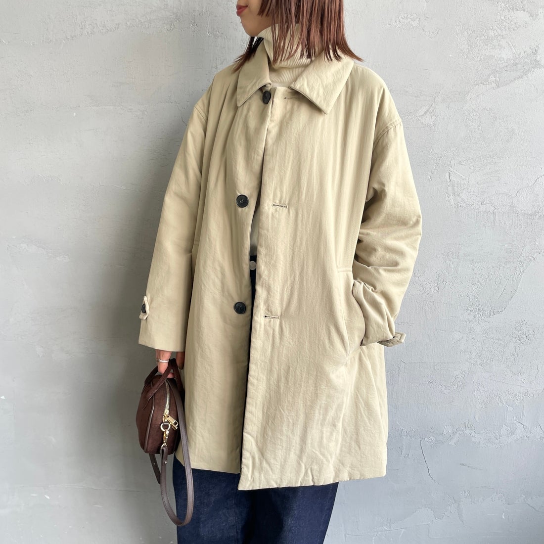 le glazik [ルグラジック] ショートコート [LG-A0753TII] BEIGE &&モデル身長：160cm 着用サイズ：36&&