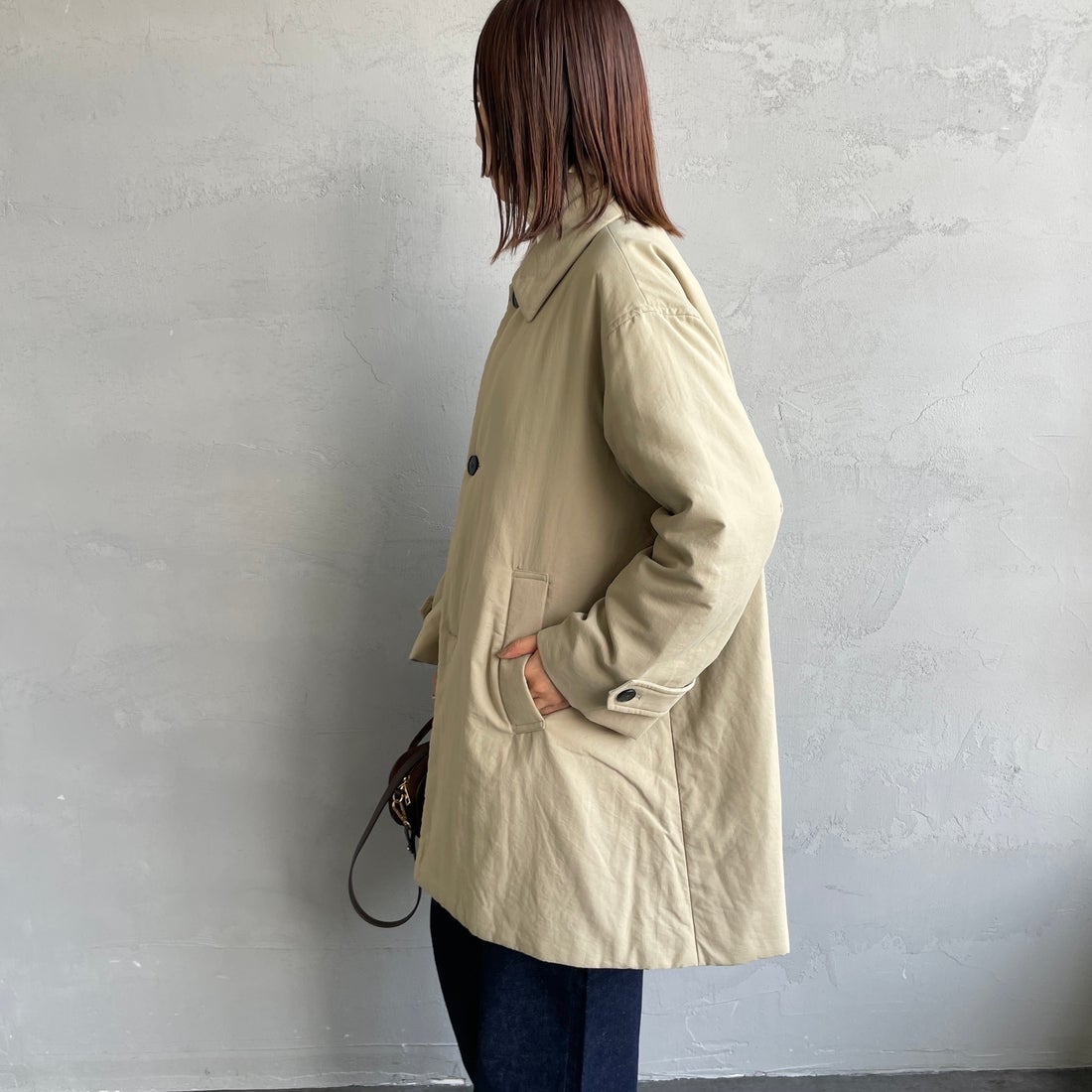 le glazik [ルグラジック] ショートコート [LG-A0753TII] BEIGE &&モデル身長：160cm 着用サイズ：36&&
