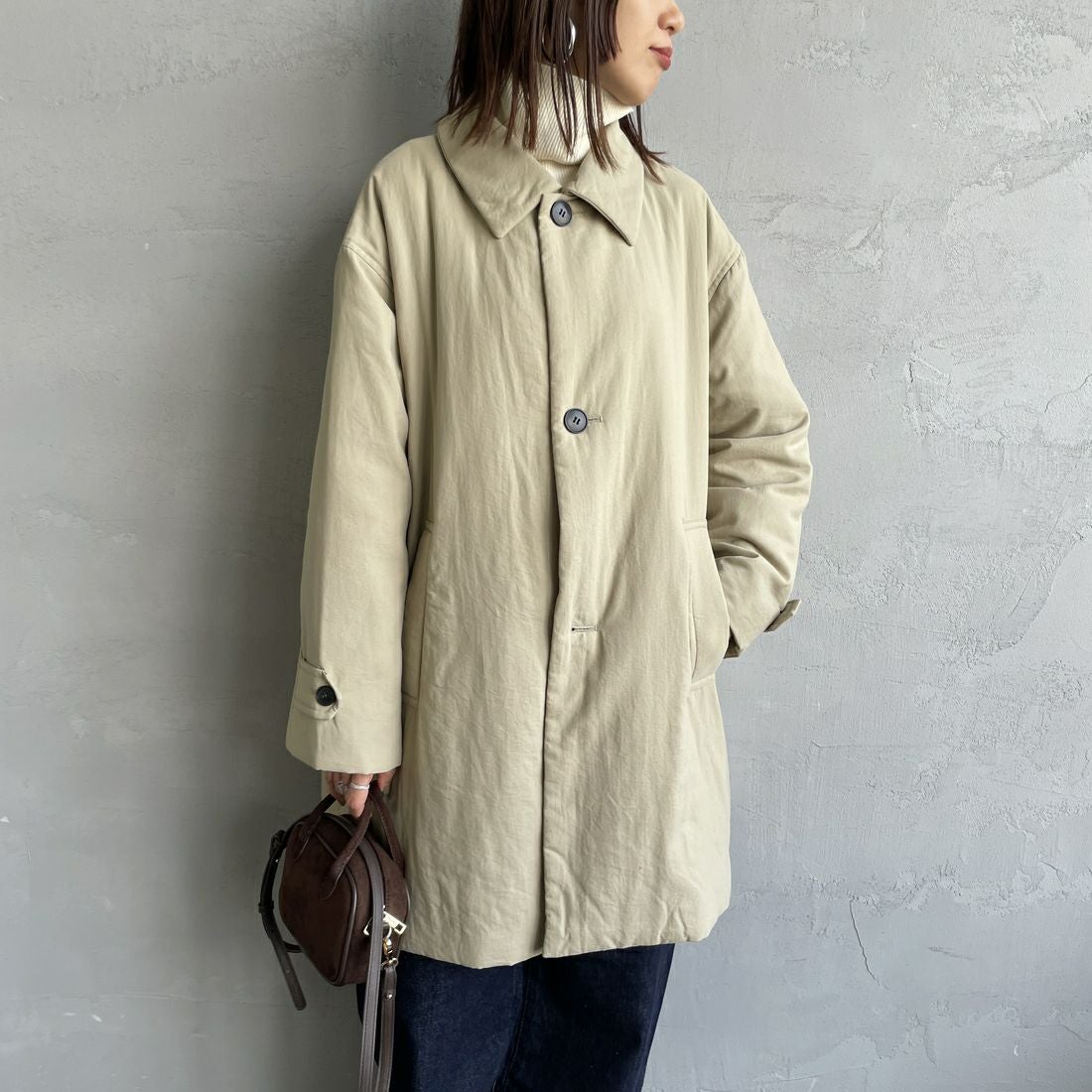 le glazik [ルグラジック] ショートコート [LG-A0753TII] BEIGE &&モデル身長：160cm 着用サイズ：36&&