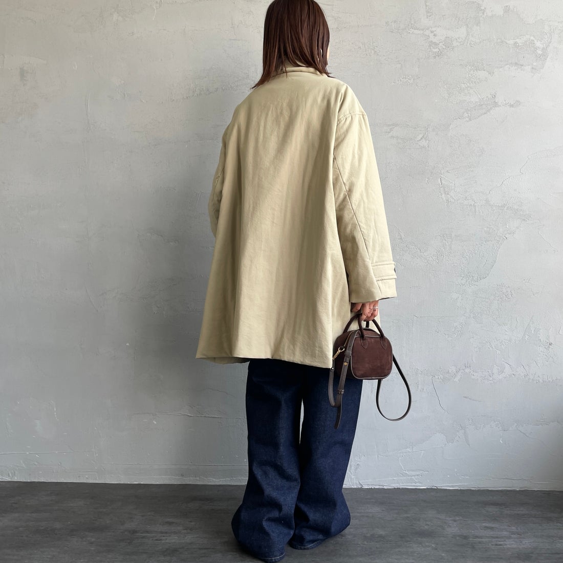 le glazik [ルグラジック] ショートコート [LG-A0753TII] BEIGE &&モデル身長：160cm 着用サイズ：36&&