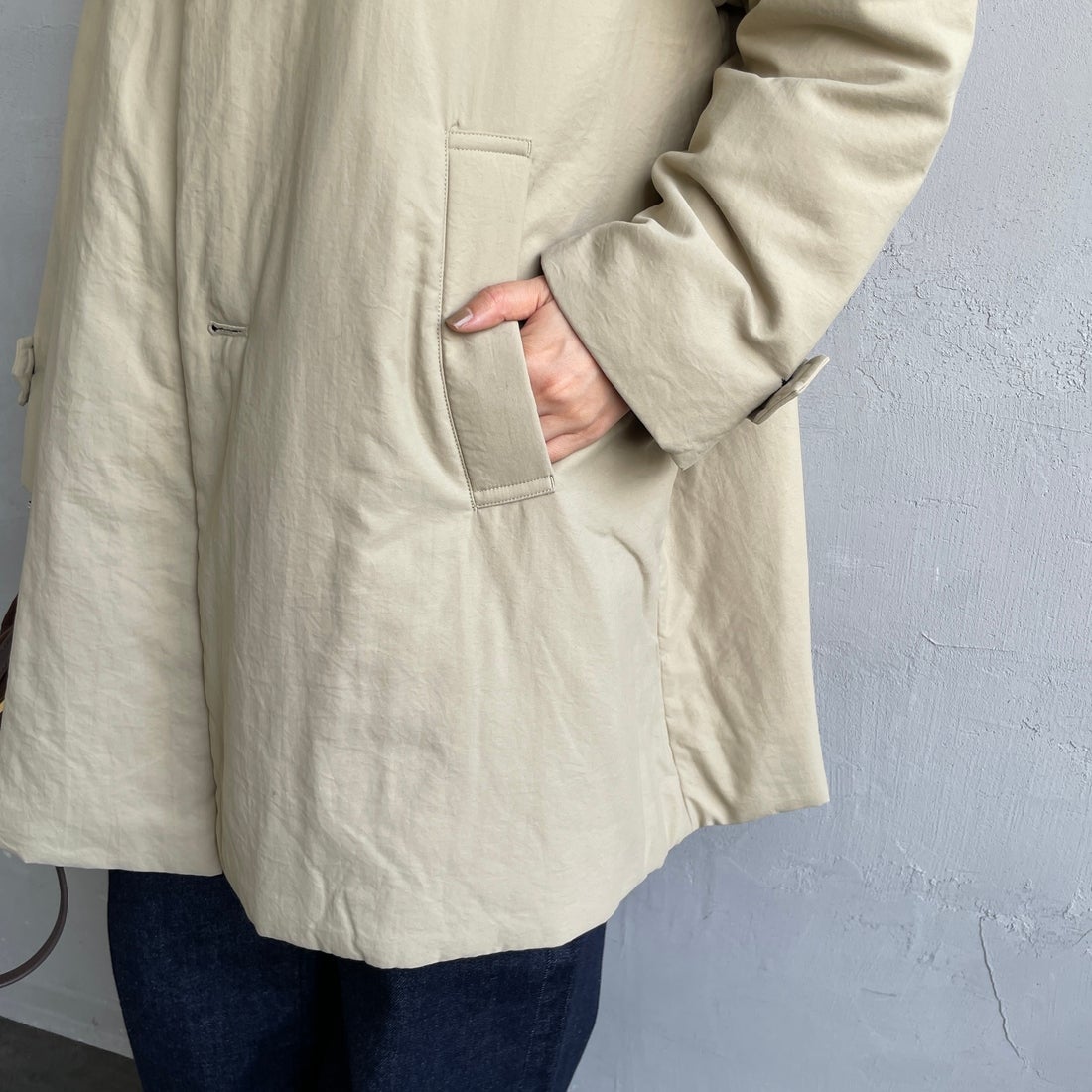 le glazik [ルグラジック] ショートコート [LG-A0753TII] BEIGE &&モデル身長：160cm 着用サイズ：36&&