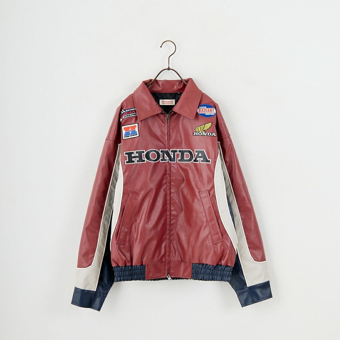 HONDA × JEANSFACTORY [ホンダ × ジーンズファクトリー] フェイクレザーレーシングジャケット [JFC-254-085] RED