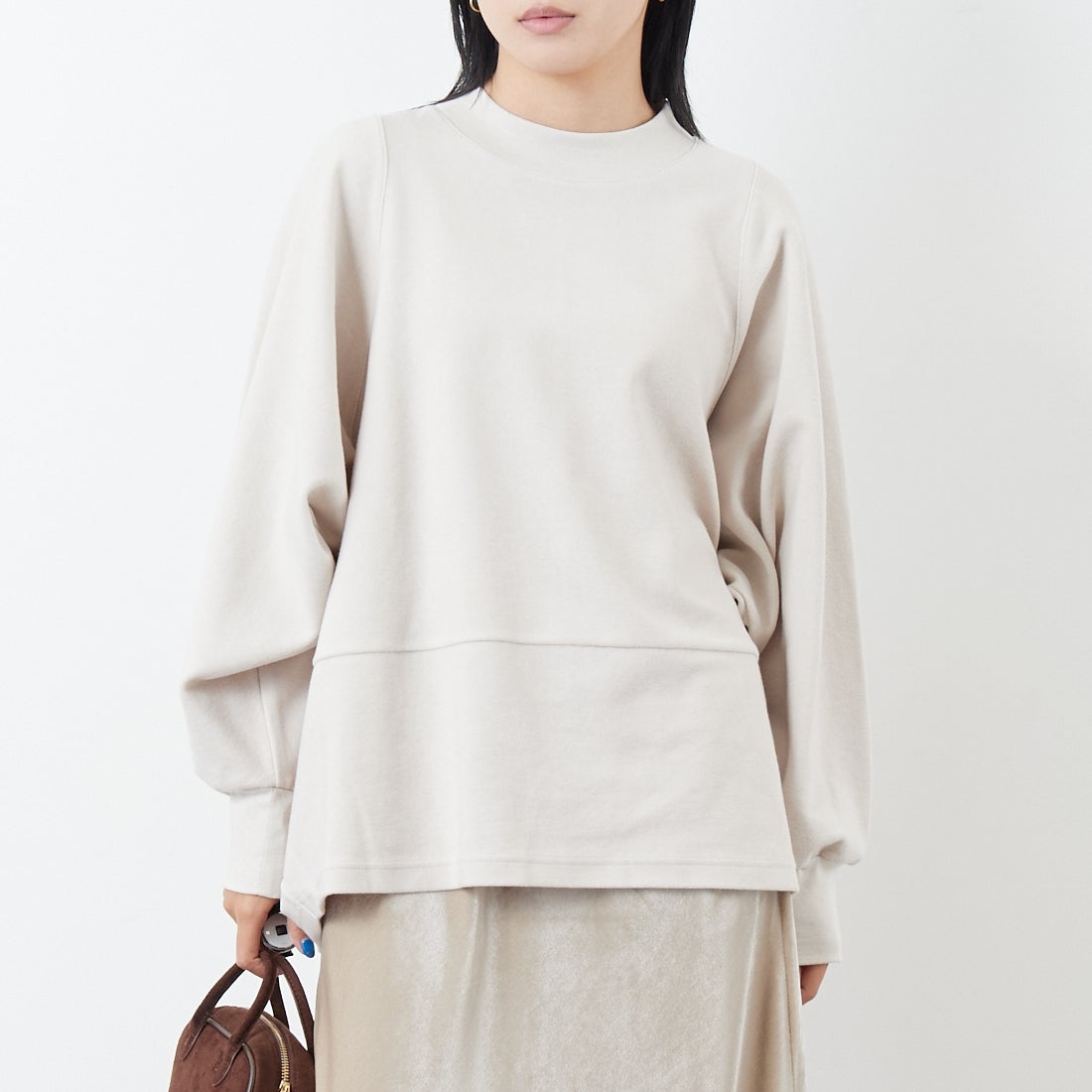 STELLA CIFFON [ステラシフォン] オーガニックコットンパイルトップス [ST3-26504] 60 BEIGE &&モデル身長：167cm 着用サイズ：36&&