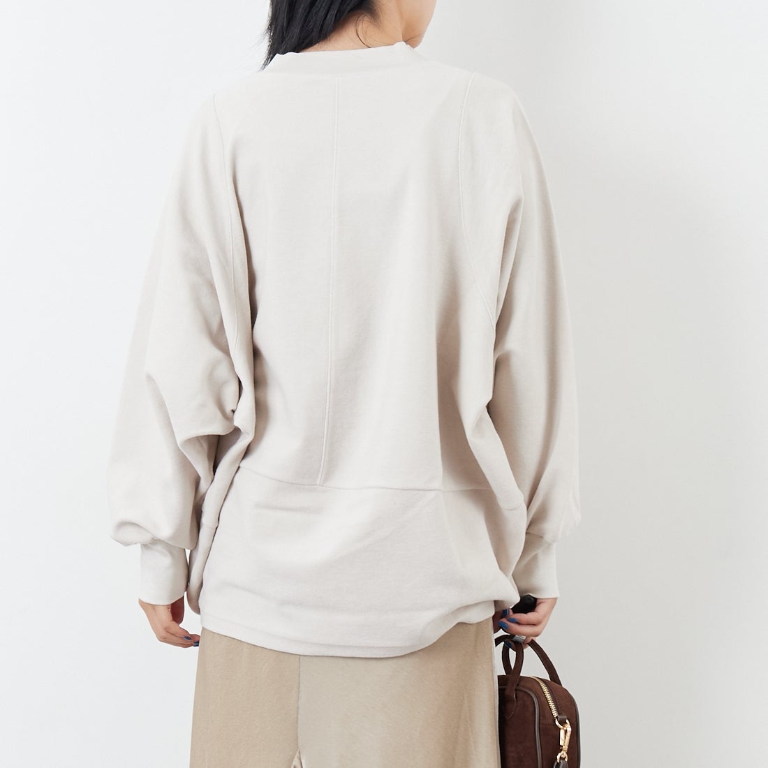 STELLA CIFFON [ステラシフォン] オーガニックコットンパイルトップス [ST3-26504] 60 BEIGE &&モデル身長：167cm 着用サイズ：36&&
