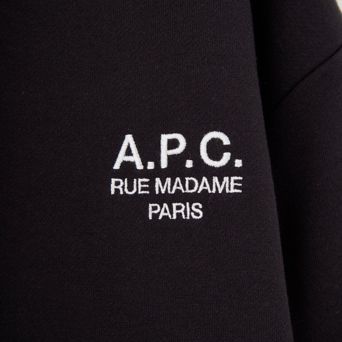 A.P.C. [アー・ペー・セー] APCロゴ刺繍 スウェットシャツ [STANDARD-RUE-MADAME] 99 NOIR
