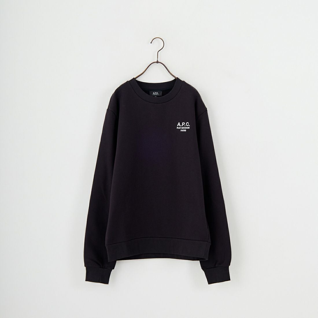 A.P.C. [アー・ペー・セー] APCロゴ刺繍 スウェットシャツ [STANDARD-RUE-MADAME] 99 NOIR