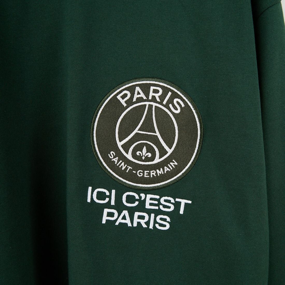 PARIS SAINT-GERMAN [パリ・サンジェルマン] PSG スエードエンブレムスリーブロゴTシャツ [PS0325FW0003] DK GREEN