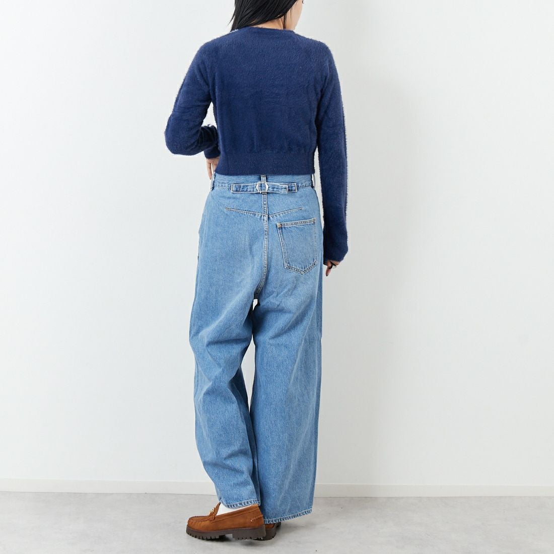 null. [ヌル] フロントバックデニムパンツ [153WFP254010] BLU &&モデル身長：167cm 着用サイズ：36&&