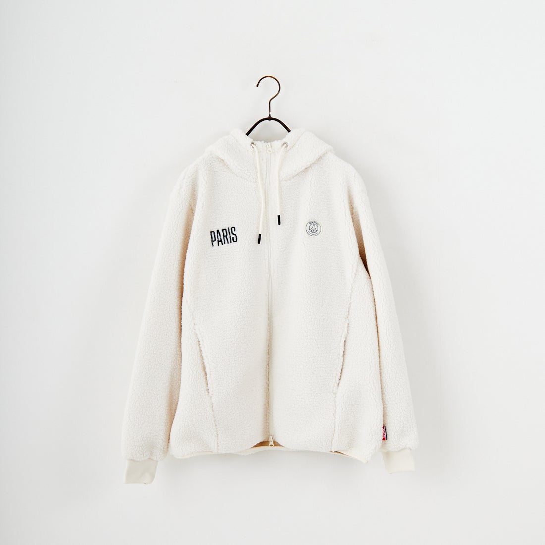 PARIS SAINT-GERMAN [パリ・サンジェルマン] PSG ロゴ刺繍ボアフーディ [PS2325FW0001] BEIGE