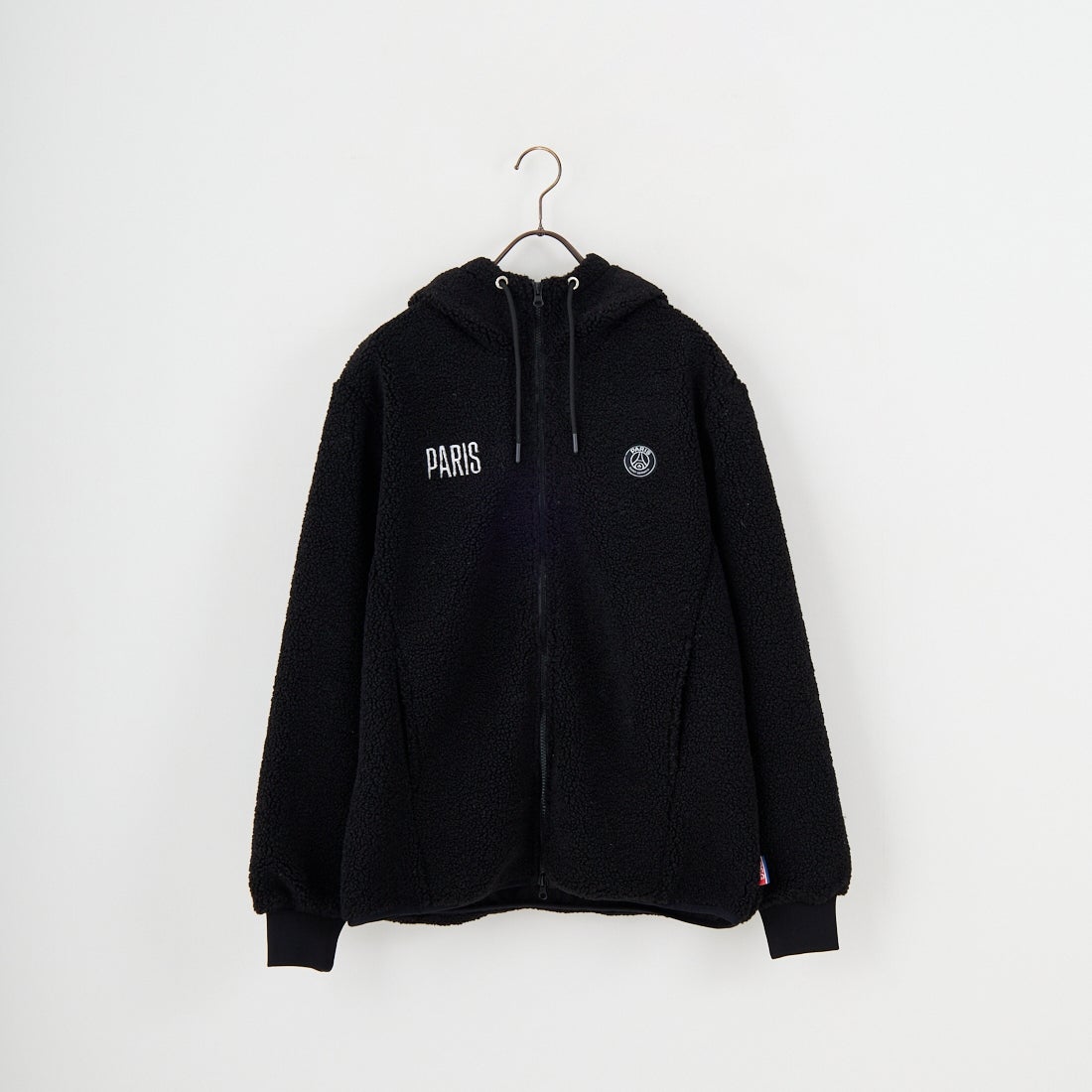 PARIS SAINT-GERMAN [パリ・サンジェルマン] PSG ロゴ刺繍ボアフーディ [PS2325FW0001] BLACK