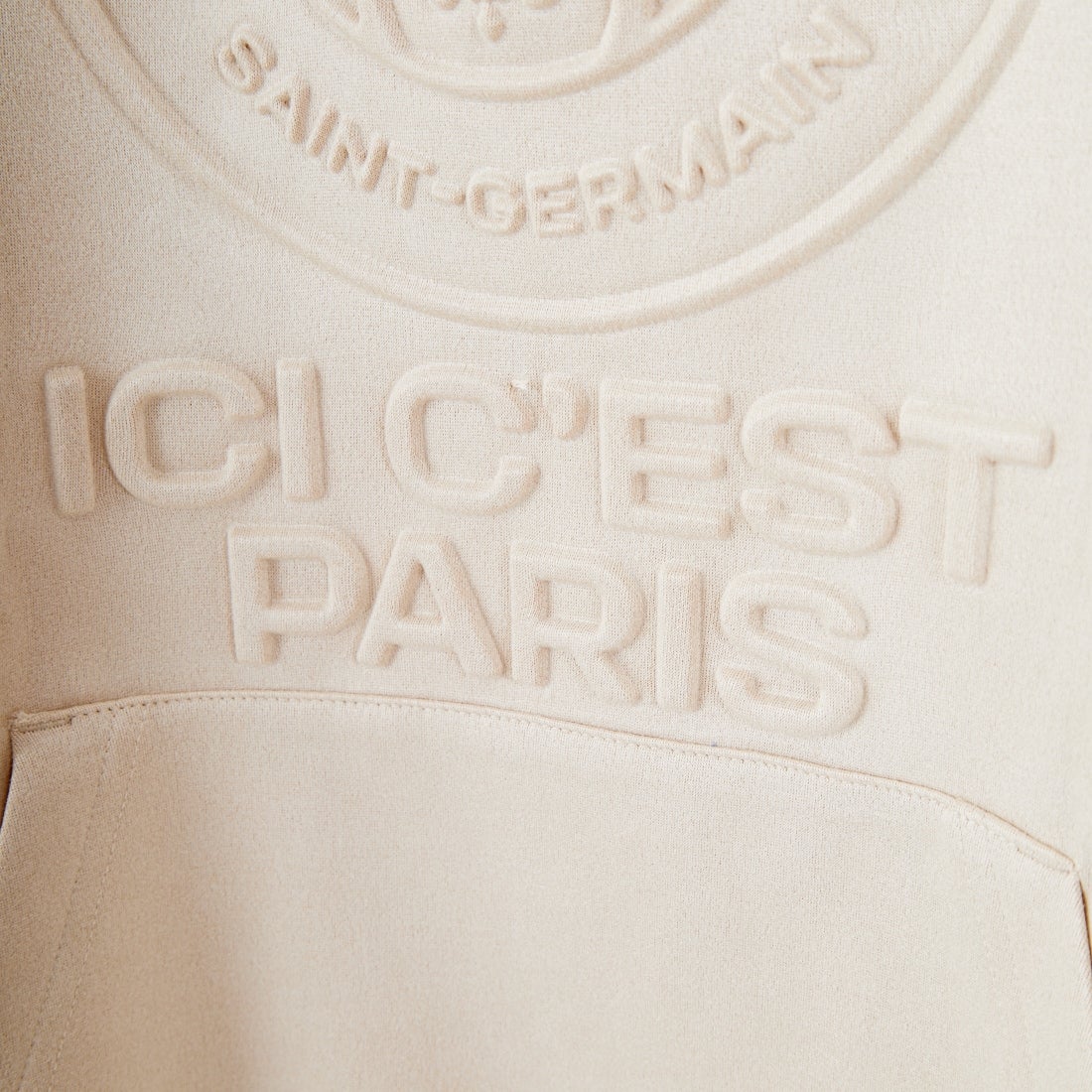PARIS SAINT-GERMAN [パリ・サンジェルマン] PSG ポリスエードエンボスロゴフーディ [PS0625FW0001] IVORY