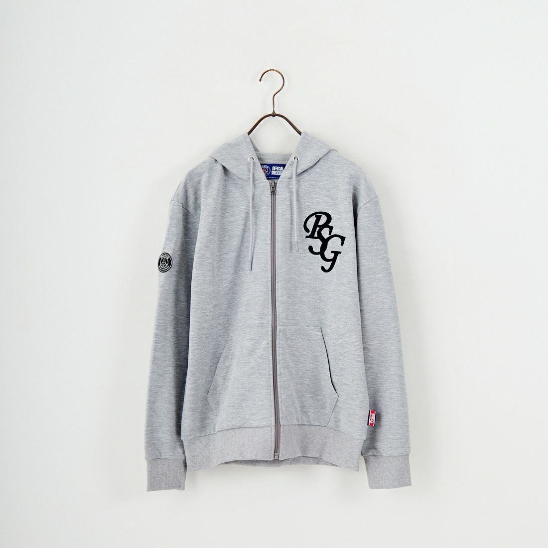PARIS SAINT-GERMAN [パリ・サンジェルマン] PSG ロゴ刺繍テックフリースフルジップフーディ [PS0625FW0003] GRAY