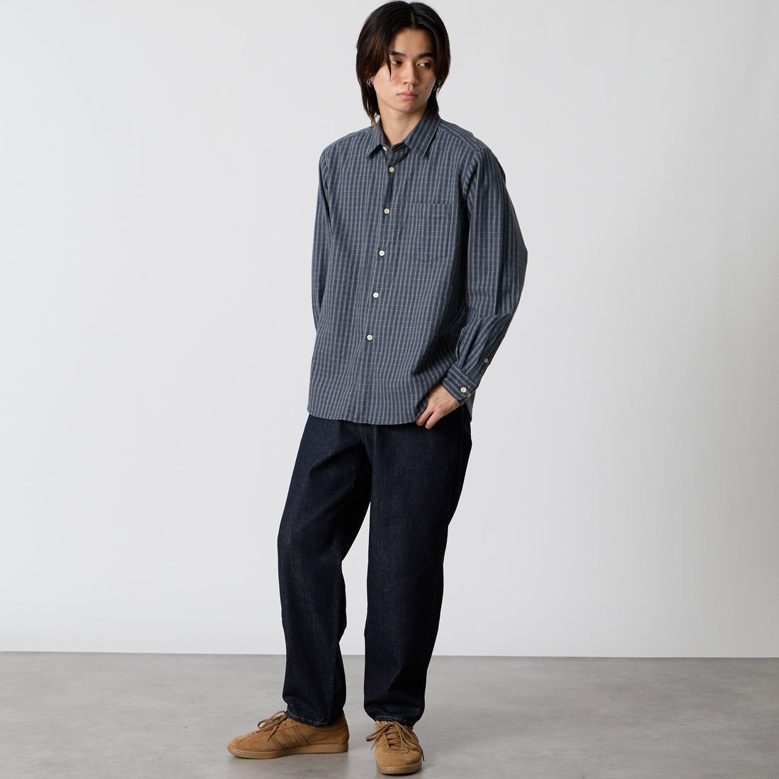 YANUK [ヤヌーク] PREMIUM2 ルーズテーパード BARNY/バーニー [57253060] POW &&モデル身長：177cm 着用サイズ：28&&