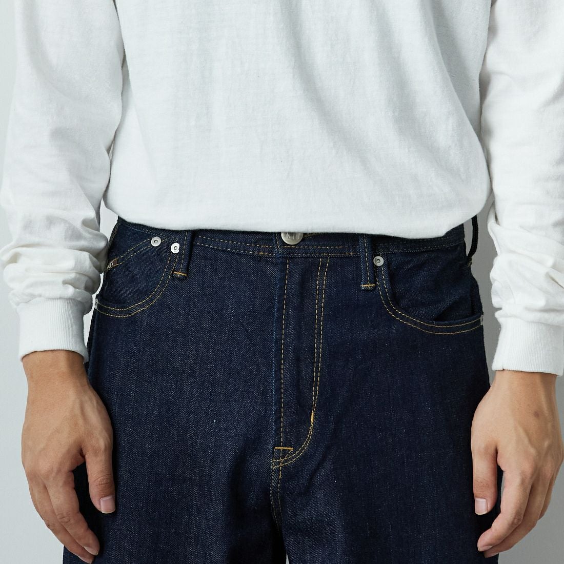 YANUK [ヤヌーク] PREMIUM2 ルーズテーパード BARNY/バーニー [57253060] POW &&モデル身長：179cm 着用サイズ：29&&