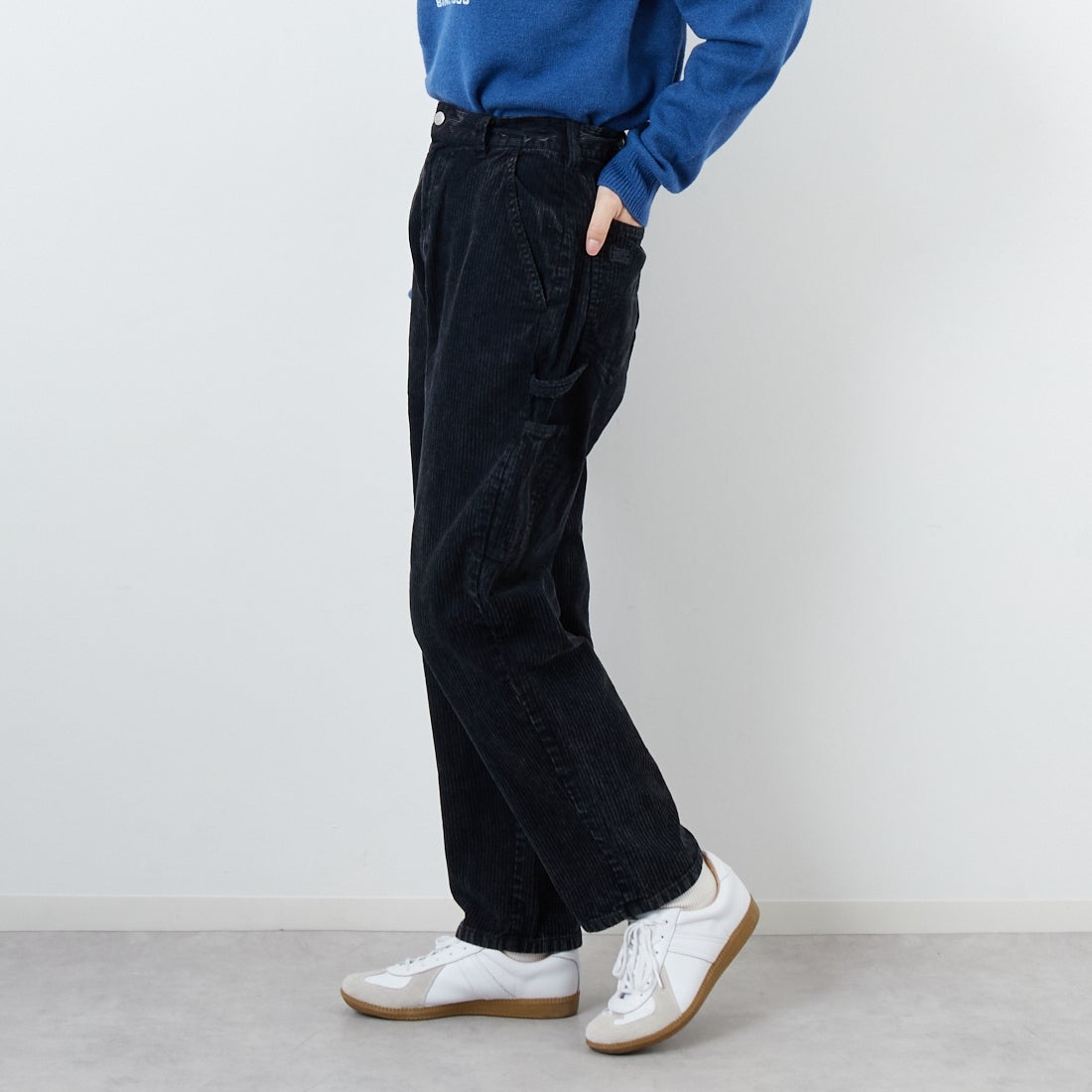 SMITH'S [スミス] LES HALLES コーデュロイペインターパンツ [5475-1070] 49 NOIR &&モデル身長：162cm 着用サイズ：S&&