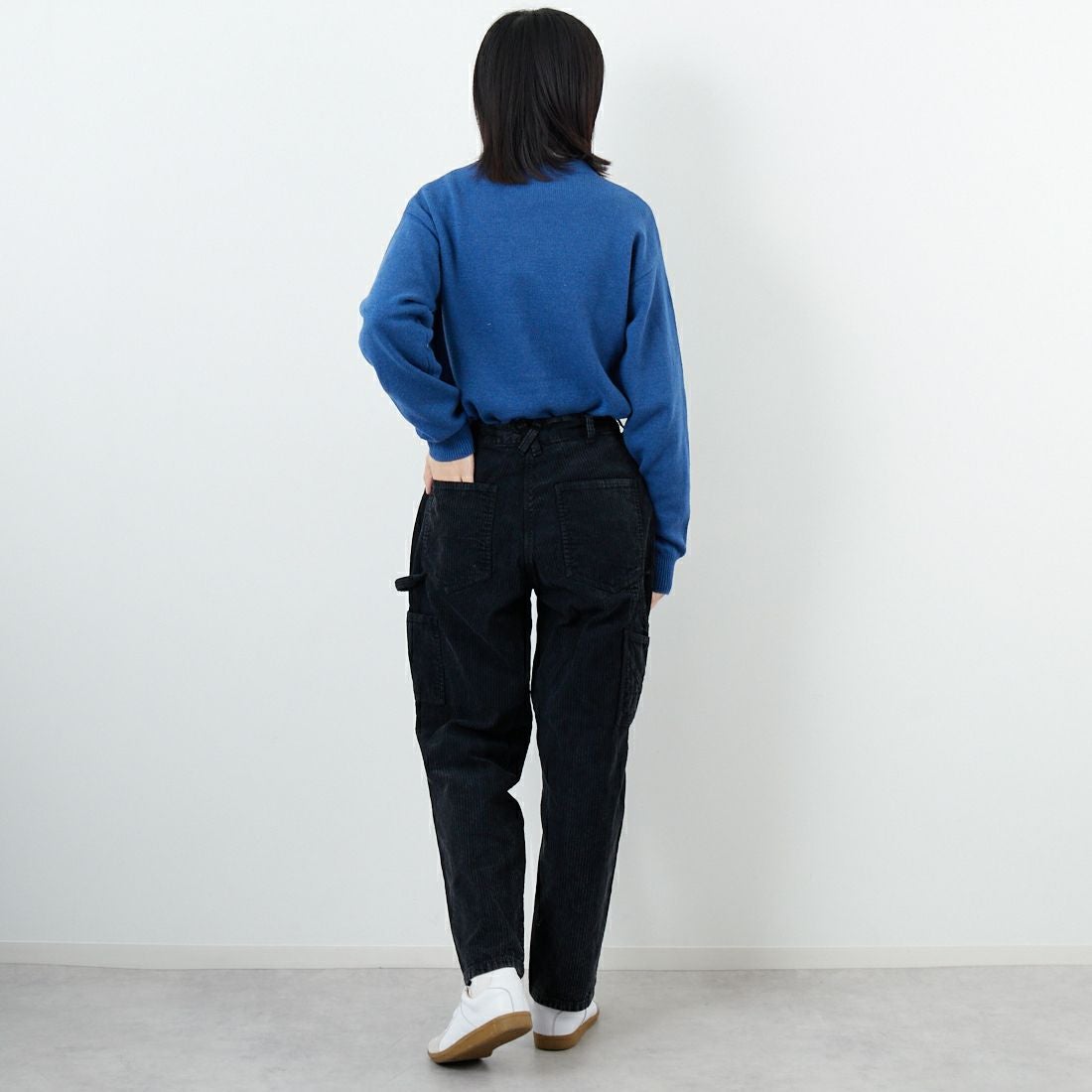 SMITH'S [スミス] LES HALLES コーデュロイペインターパンツ [5475-1070] 49 NOIR &&モデル身長：162cm 着用サイズ：S&&