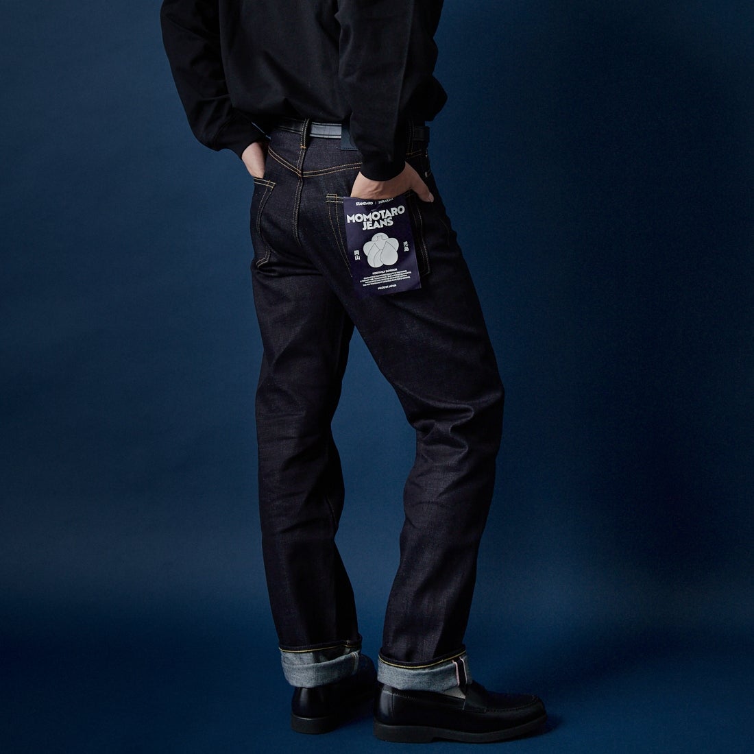 MOMOTARO JEANS [モモタロウ ジーンズ] スタンダード ストレート 14.7oz ジップフライ [MMJZ0100] INDIGO &&モデル身長：179cm 着用サイズ：28&&
