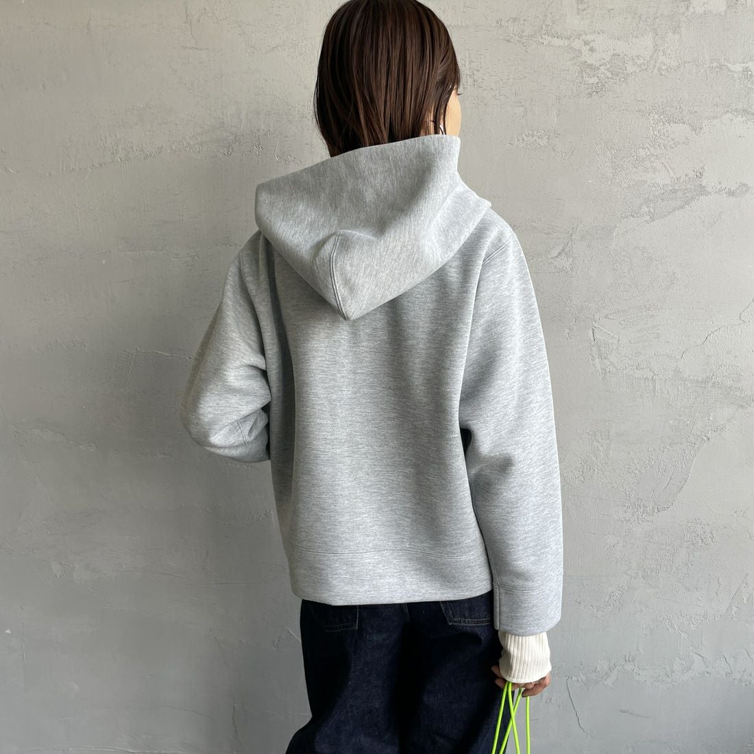 Gymphlex [ジムフレックス] ジップフーデッドジャケット [GY-C0478DDN] TOP GREY &&モデル身長：160cm 着用サイズ：XS&&