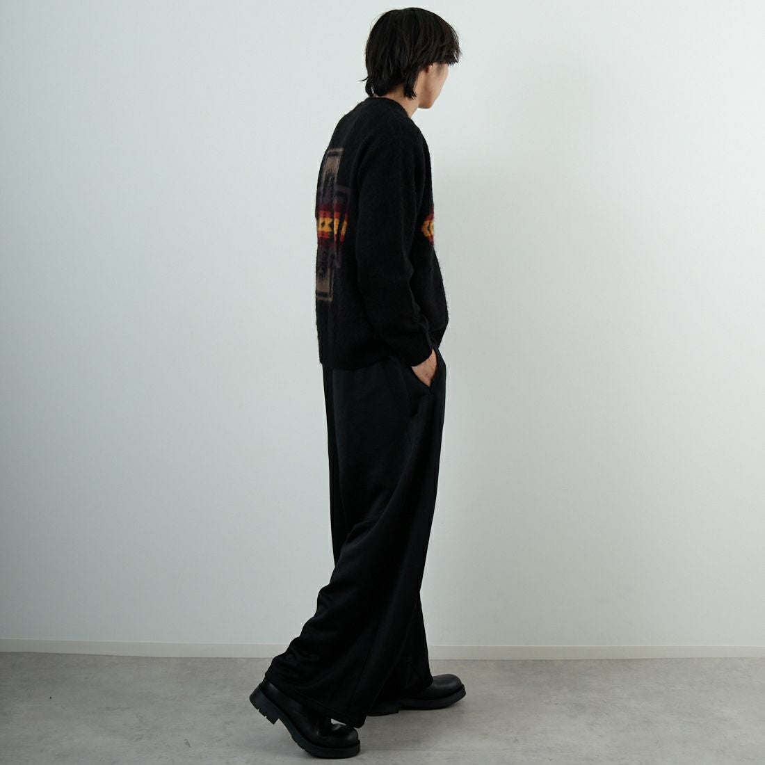 PENDLETON [ペンドルトン] シャギーカーディガン [5575-2005] 49 BLACK H &&モデル身長：179cm 着用サイズ：M&&