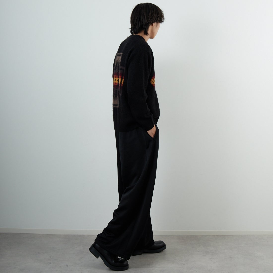 PENDLETON [ペンドルトン] シャギーカーディガン [5575-2005] 49 BLACK H &&モデル身長：179cm 着用サイズ：M&&